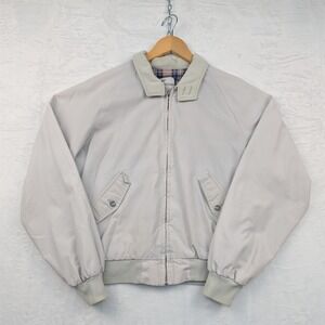 VTG K-Brand Harrington Jacket Mens XL Gray Plaid Lined Workwear Made In USA 80s